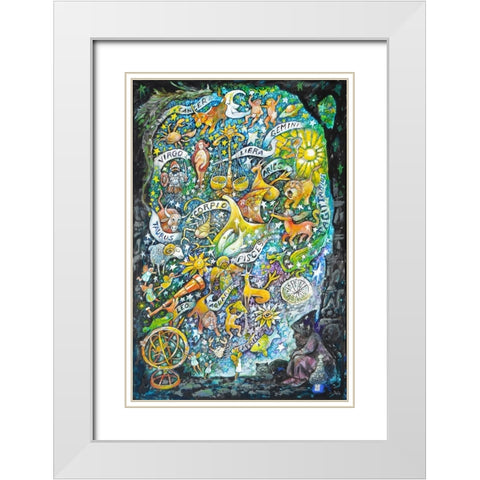 The Astrologers Dream White Modern Wood Framed Art Print with Double Matting by Bell, Bill