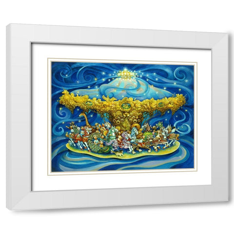 Carousel White Modern Wood Framed Art Print with Double Matting by Bell, Bill