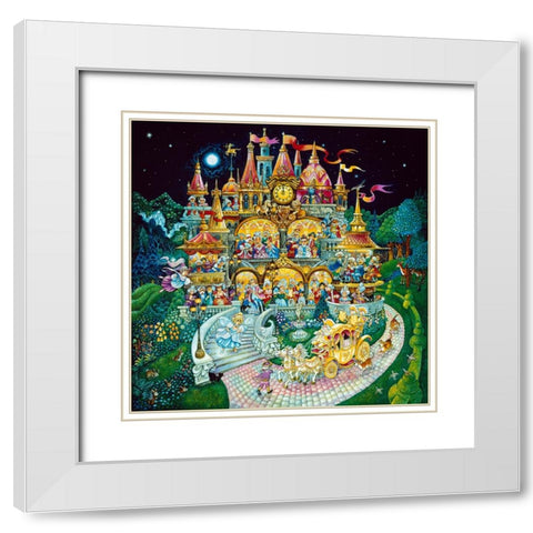 Cinderella White Modern Wood Framed Art Print with Double Matting by Bell, Bill