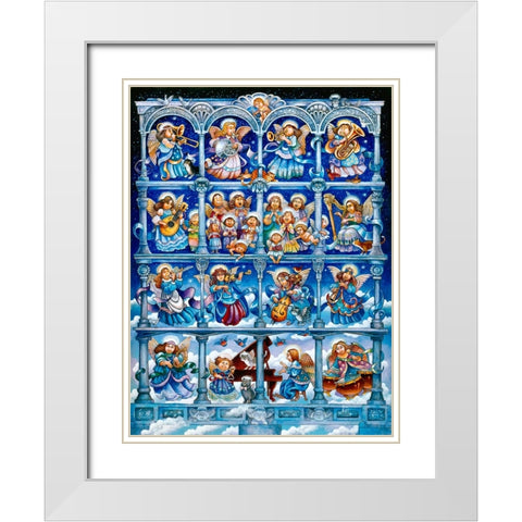 Angels We Have Heard On High White Modern Wood Framed Art Print with Double Matting by Bell, Bill