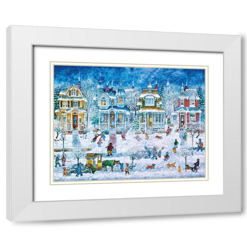 Wintertime White Modern Wood Framed Art Print with Double Matting by Bell, Bill