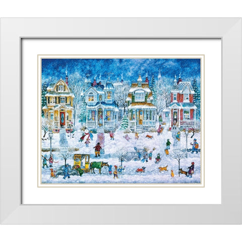 Wintertime White Modern Wood Framed Art Print with Double Matting by Bell, Bill