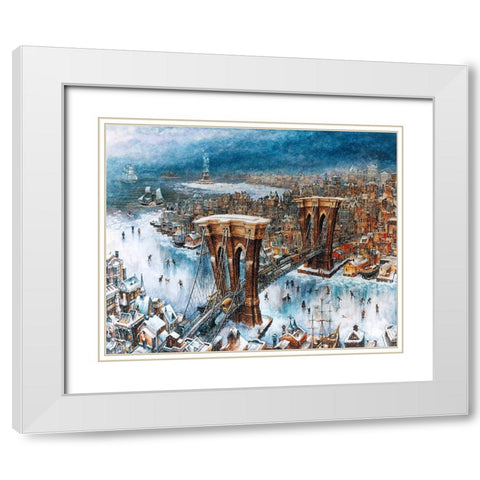Winter Of 88 White Modern Wood Framed Art Print with Double Matting by Bell, Bill