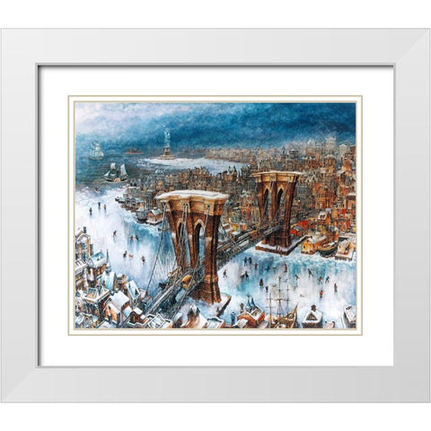 Winter Of 88 White Modern Wood Framed Art Print with Double Matting by Bell, Bill