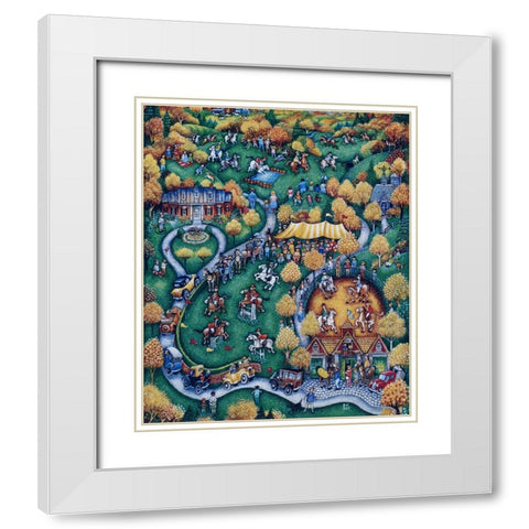 Horse Show White Modern Wood Framed Art Print with Double Matting by Bell, Bill