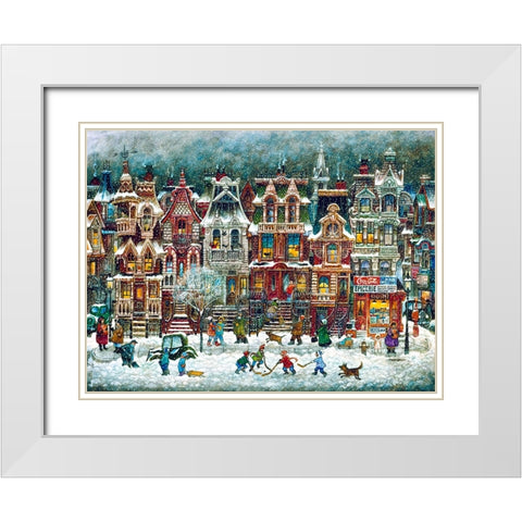 Montreal Winter White Modern Wood Framed Art Print with Double Matting by Bell, Bill