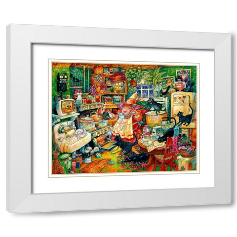 Witchin Kitchen  White Modern Wood Framed Art Print with Double Matting by Bell, Bill