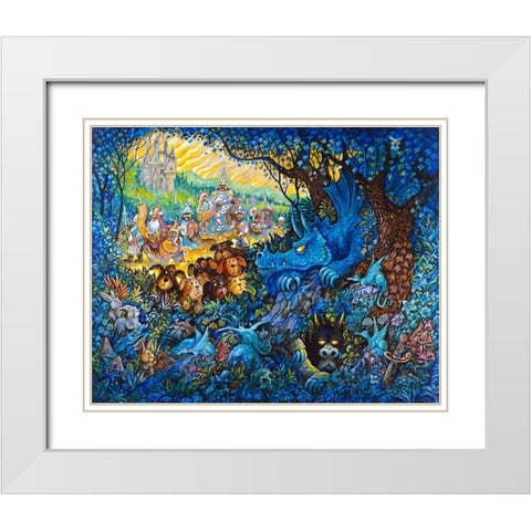 In Search Of The Blue Dragon White Modern Wood Framed Art Print with Double Matting by Bell, Bill