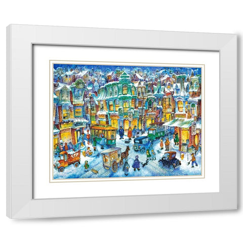 Old City Snow White Modern Wood Framed Art Print with Double Matting by Bell, Bill
