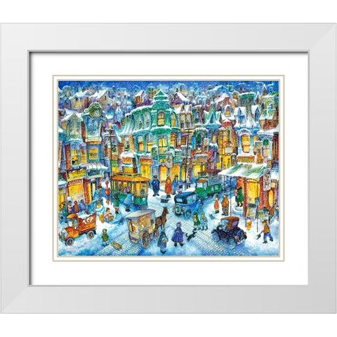 Old City Snow White Modern Wood Framed Art Print with Double Matting by Bell, Bill