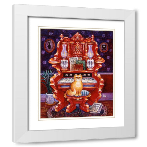 Malcolm W/ Organ White Modern Wood Framed Art Print with Double Matting by Bell, Bill