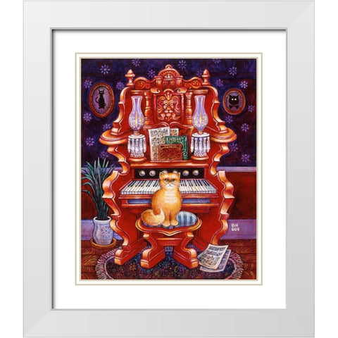 Malcolm W/ Organ White Modern Wood Framed Art Print with Double Matting by Bell, Bill