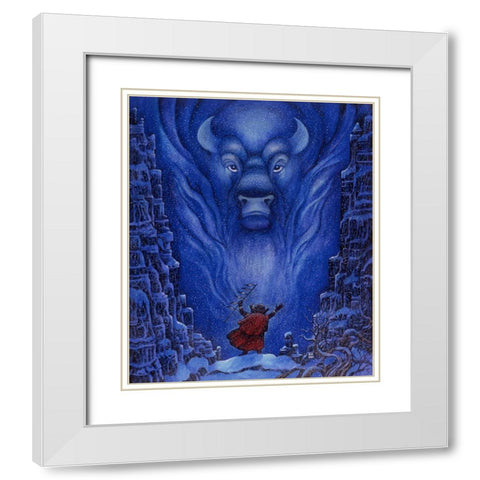 Shamans Dream White Modern Wood Framed Art Print with Double Matting by Bell, Bill