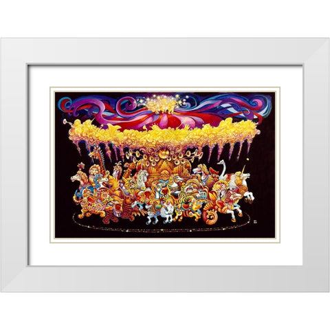 Velvet Carousel White Modern Wood Framed Art Print with Double Matting by Bell, Bill