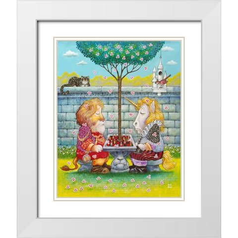 Bored Same White Modern Wood Framed Art Print with Double Matting by Bell, Bill