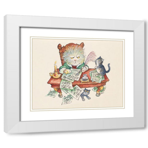 The Musician White Modern Wood Framed Art Print with Double Matting by Bell, Bill