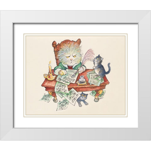 The Musician White Modern Wood Framed Art Print with Double Matting by Bell, Bill