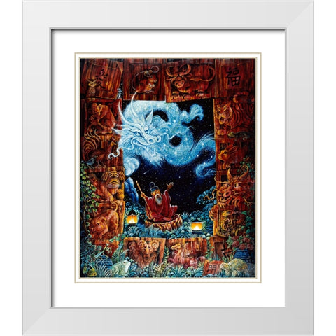 Year Of The Dragon (2000) White Modern Wood Framed Art Print with Double Matting by Bell, Bill