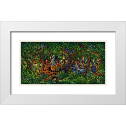 The Dragon Hunters White Modern Wood Framed Art Print with Double Matting by Bell, Bill