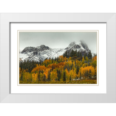A Rocky Mountain Autumn White Modern Wood Framed Art Print with Double Matting by Sherrell, Bill