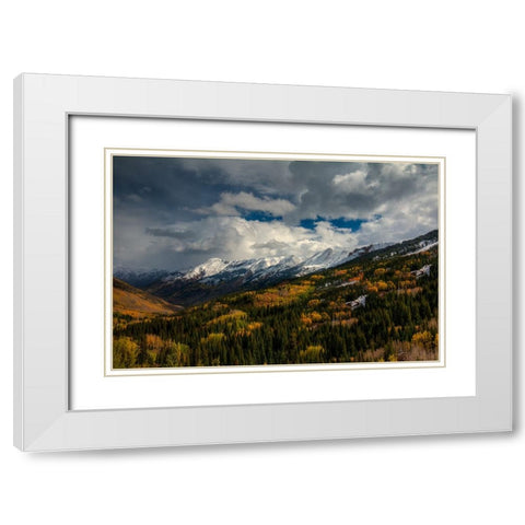 Storm Over Red Mountain Pass White Modern Wood Framed Art Print with Double Matting by Sherrell, Bill