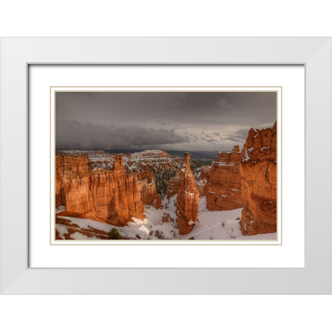 Stormy Sunlight White Modern Wood Framed Art Print with Double Matting by Sherrell, Bill