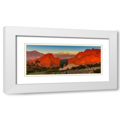Sunrise At Garden Of The Gods White Modern Wood Framed Art Print with Double Matting by Sherrell, Bill