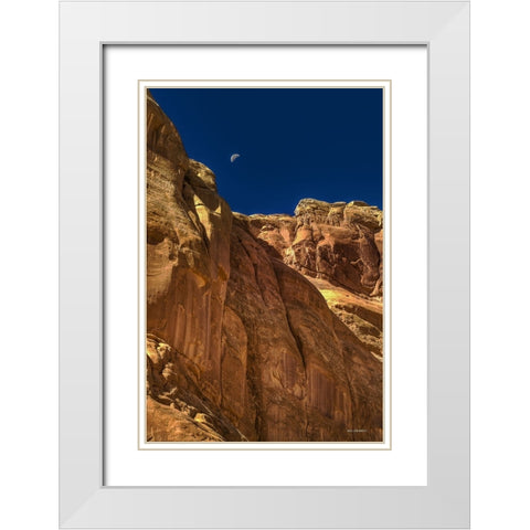 Towering Moon White Modern Wood Framed Art Print with Double Matting by Sherrell, Bill