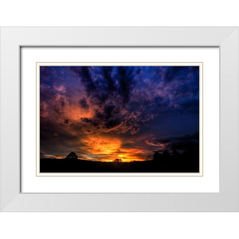 A Heavenly Sunset White Modern Wood Framed Art Print with Double Matting by Sherrell, Bill