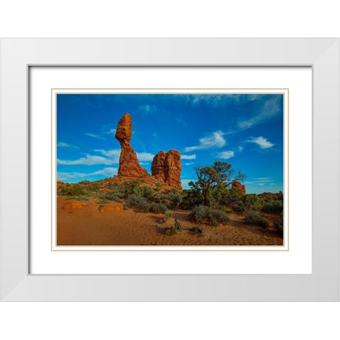 Balanced Rock-Utah 2 White Modern Wood Framed Art Print with Double Matting by Sherrell, Bill