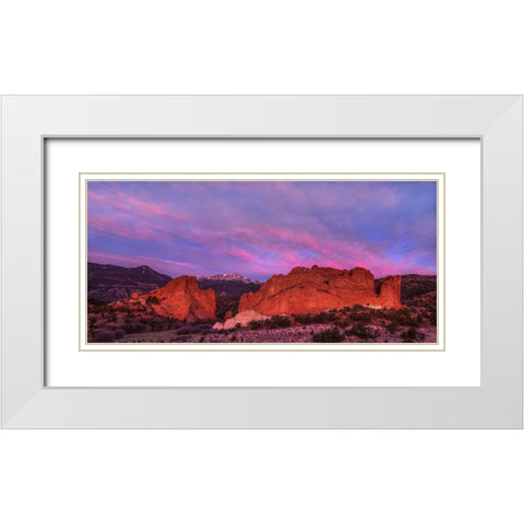 Dawn At Garden Of The Gods White Modern Wood Framed Art Print with Double Matting by Sherrell, Bill