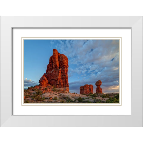 Watchful Towers At Sunset White Modern Wood Framed Art Print with Double Matting by Sherrell, Bill