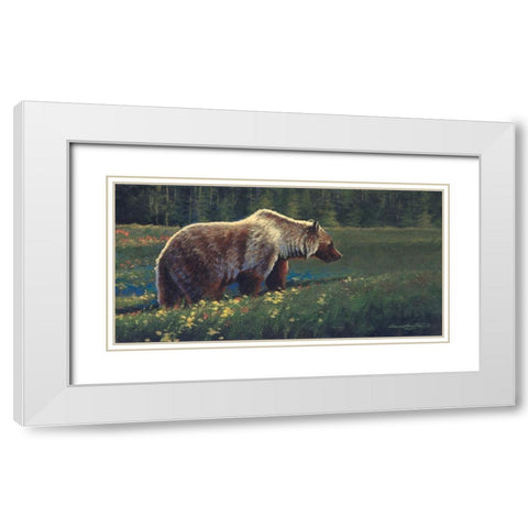 Grizzly White Modern Wood Framed Art Print with Double Matting by Langton, Bruce