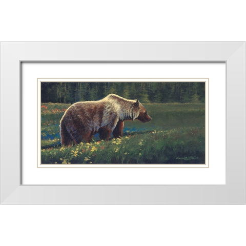 Grizzly White Modern Wood Framed Art Print with Double Matting by Langton, Bruce