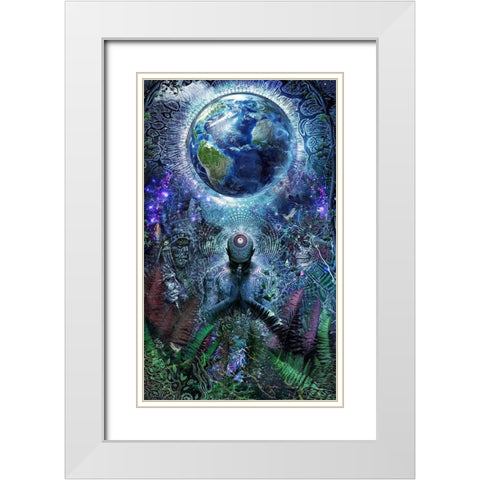 Gratitude For The Earth And Sky White Modern Wood Framed Art Print with Double Matting by Gray, Cameron