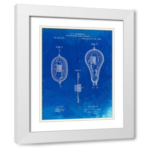 PP889-Faded Blueprint Ibanez Pro 540RBB Electric Guitar Patent Poster White Modern Wood Framed Art Print with Double Matting by Borders, Cole