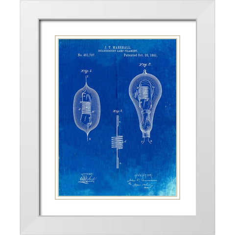 PP889-Faded Blueprint Ibanez Pro 540RBB Electric Guitar Patent Poster White Modern Wood Framed Art Print with Double Matting by Borders, Cole