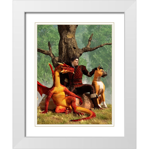 The Courageous Hunters White Modern Wood Framed Art Print with Double Matting by Eskridge, Daniel