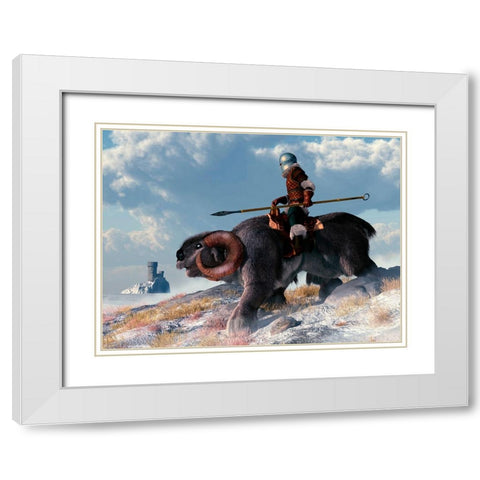 Winter Warrior White Modern Wood Framed Art Print with Double Matting by Eskridge, Daniel
