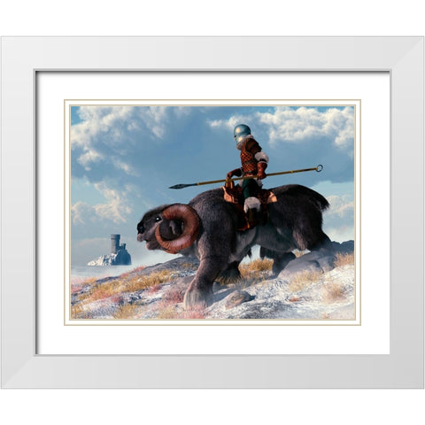 Winter Warrior White Modern Wood Framed Art Print with Double Matting by Eskridge, Daniel