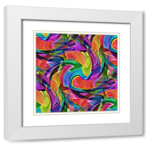 Graffiti Crazy White Modern Wood Framed Art Print with Double Matting by Manlove, David