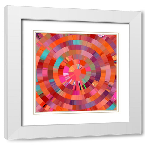 Coral Radial 1 White Modern Wood Framed Art Print with Double Matting by Manlove, David