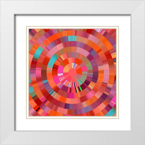 Coral Radial 1 White Modern Wood Framed Art Print with Double Matting by Manlove, David