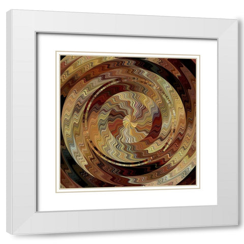 Cinnamon Swirl White Modern Wood Framed Art Print with Double Matting by Manlove, David