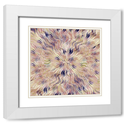 Reverse Sea Floral Radial White Modern Wood Framed Art Print with Double Matting by Manlove, David