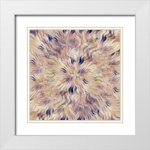 Reverse Sea Floral Radial White Modern Wood Framed Art Print with Double Matting by Manlove, David