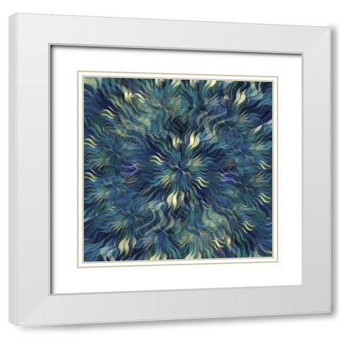 Sea Floral Radial White Modern Wood Framed Art Print with Double Matting by Manlove, David