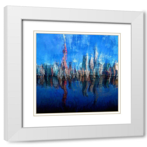 Shanghai White Modern Wood Framed Art Print with Double Matting by Manlove, David