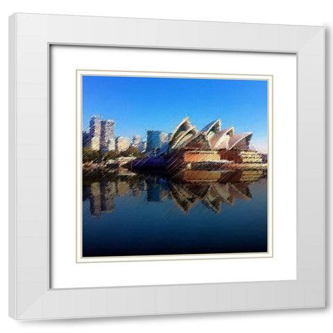 The Opera House White Modern Wood Framed Art Print with Double Matting by Manlove, David