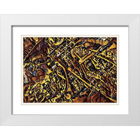 1HD1 Steampunk White Modern Wood Framed Art Print with Double Matting by Manlove, David